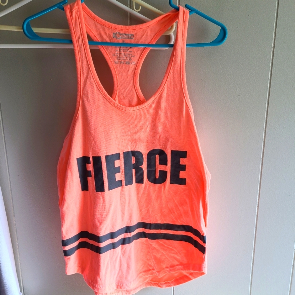 Bright pink muscle tank